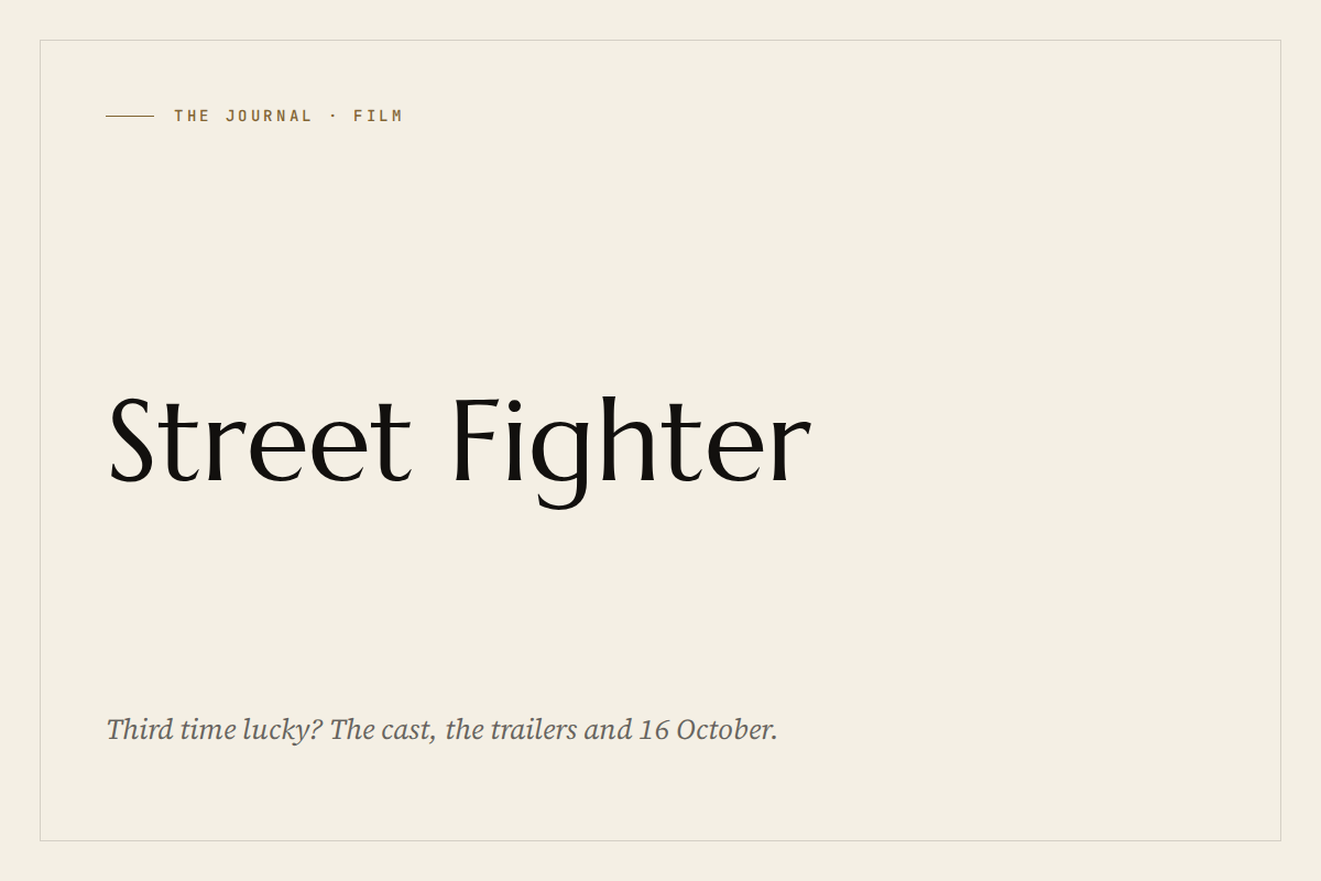 The Journal: Street Fighter