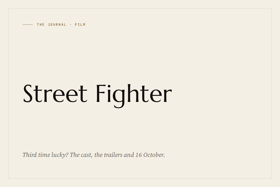 The Journal: Street Fighter