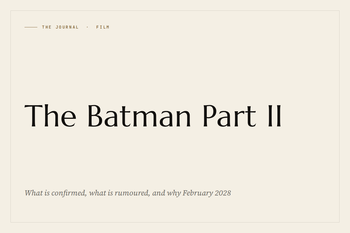 The Journal: The Batman Part II