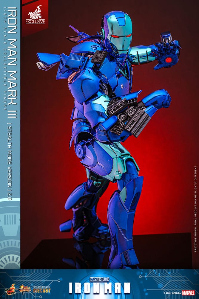 Iron Man Movie Masterpiece Diecast Action Figure 1/6 Iron Man Mark III (Stealth Mode Ver.) 2.0 Hot Toys Exclusive 33 cm
