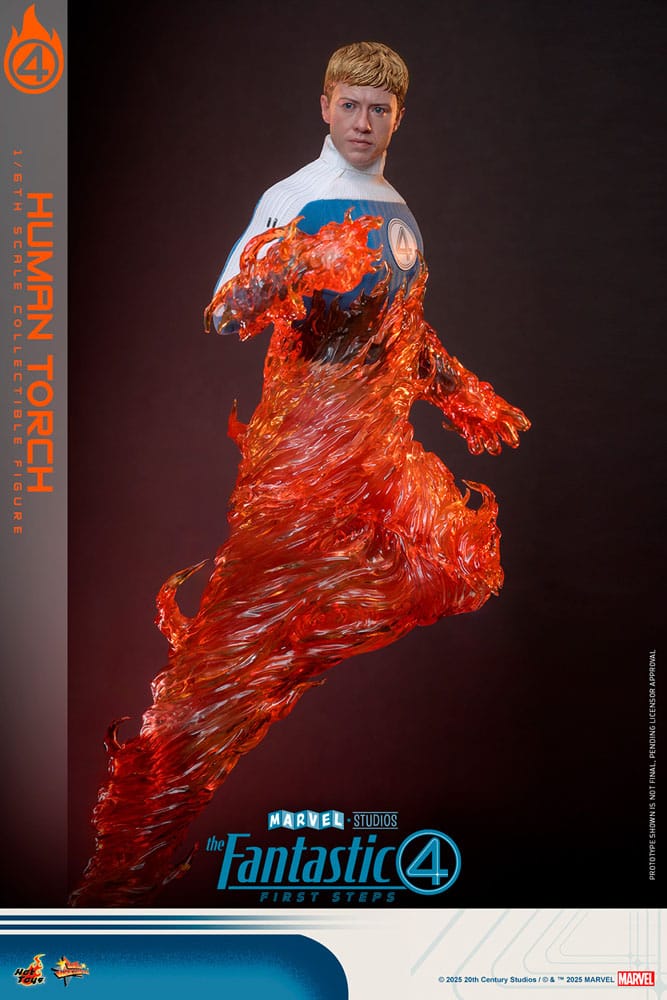 The Fantastic Four: First Steps Movie Masterpiece Action Figure 1/6 Human Torch 30 cm