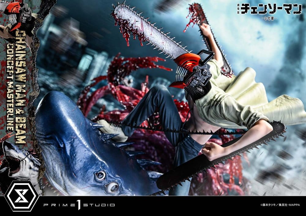 Chainsaw Man Concept Masterline Series Statue 1/6 Chainsaw Man & Beam 73 cm, view 3