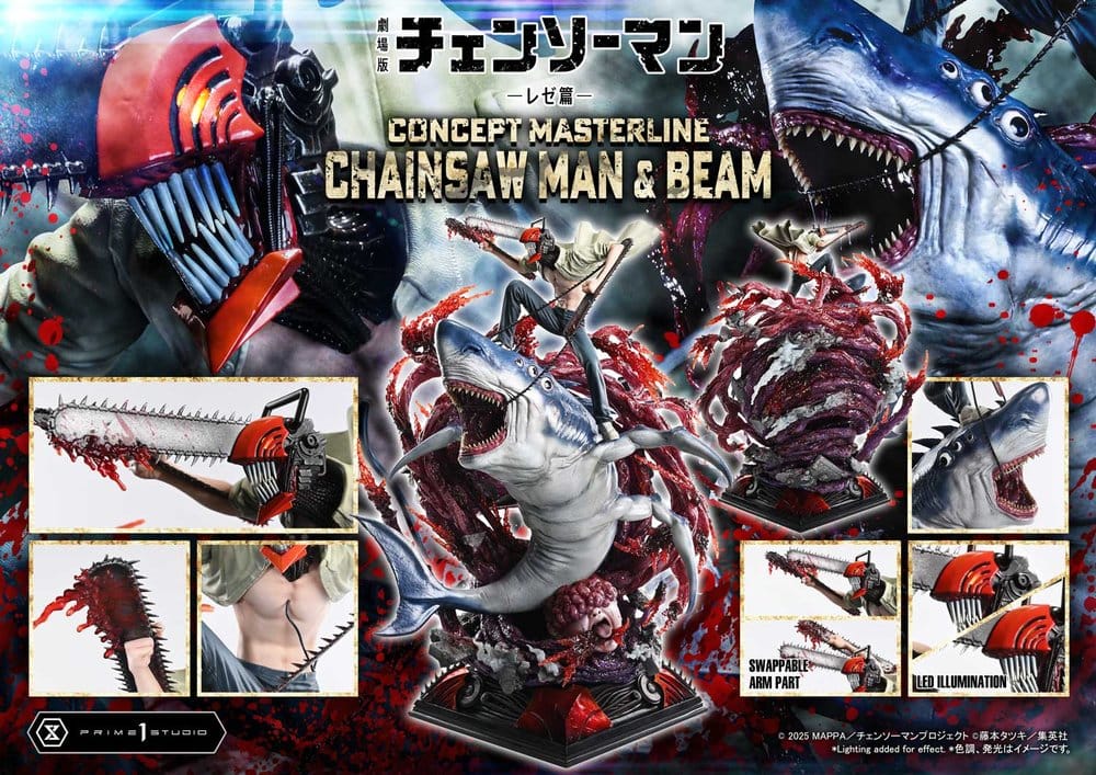 Chainsaw Man Concept Masterline Series Statue 1/6 Chainsaw Man & Beam Bonus Version 73 cm, view 7