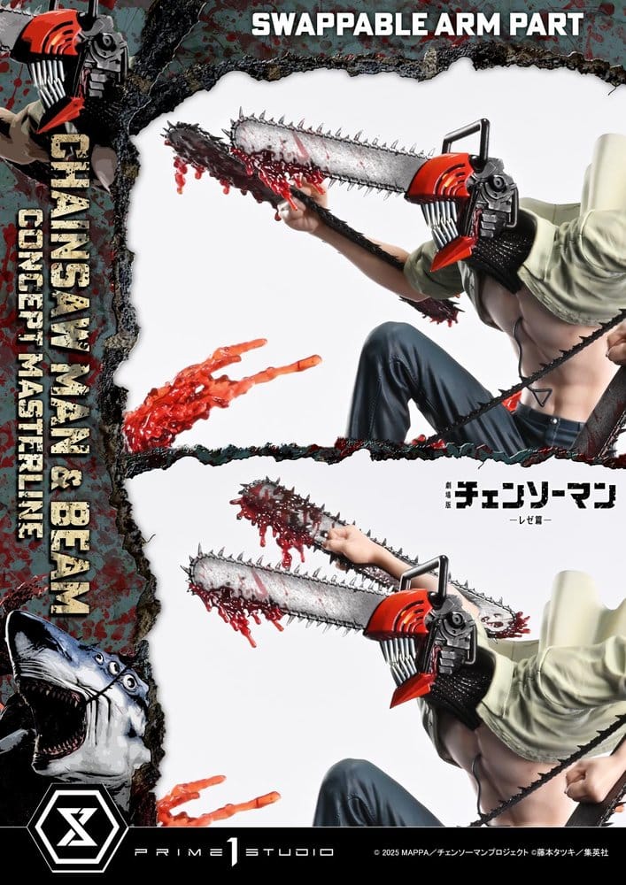 Chainsaw Man Concept Masterline Series Statue 1/6 Chainsaw Man & Beam Bonus Version 73 cm, view 8