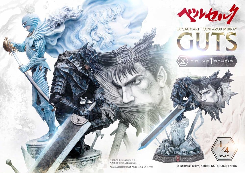 Berserk Legacy Art "Kentarou Miura" Statue 1/4 Guts 74 cm, view 2