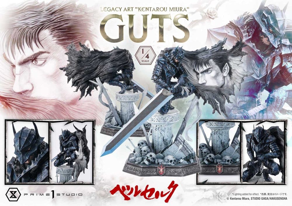 Berserk Legacy Art "Kentarou Miura" Statue 1/4 Guts 74 cm, view 6