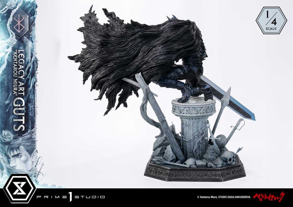 Berserk Legacy Art "Kentarou Miura" Statue 1/4 Guts 74 cm, view 9
