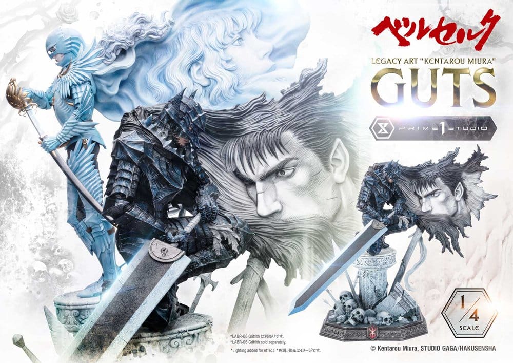 Berserk Legacy Art "Kentarou Miura" Statue 1/4 Guts Bonus Version 74 cm, view 2