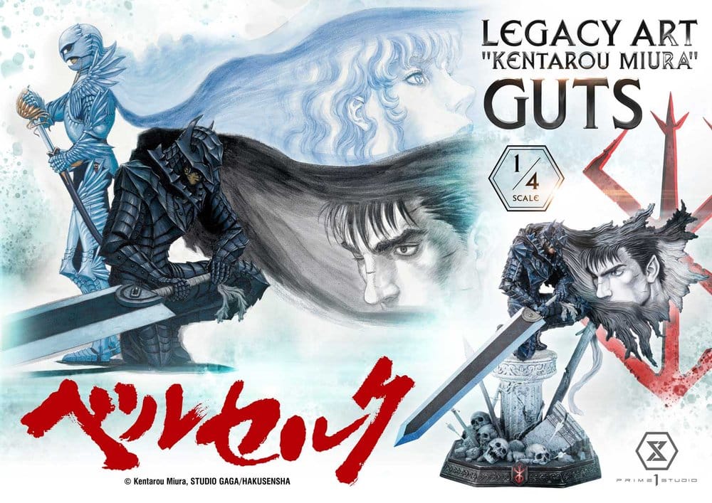Berserk Legacy Art "Kentarou Miura" Statue 1/4 Guts Bonus Version 74 cm, view 8