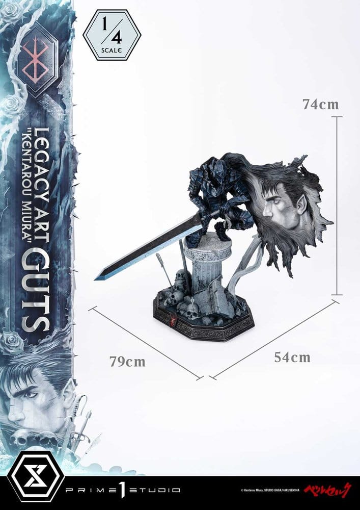 Berserk Legacy Art "Kentarou Miura" Statue 1/4 Guts Bonus Version 74 cm, view 11