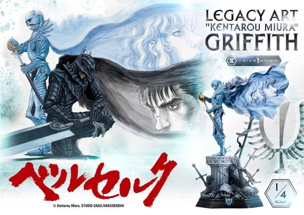 Berserk Legacy Art "Kentarou Miura" Statue 1/4 Griffith Bonus Version 93 cm, view 9