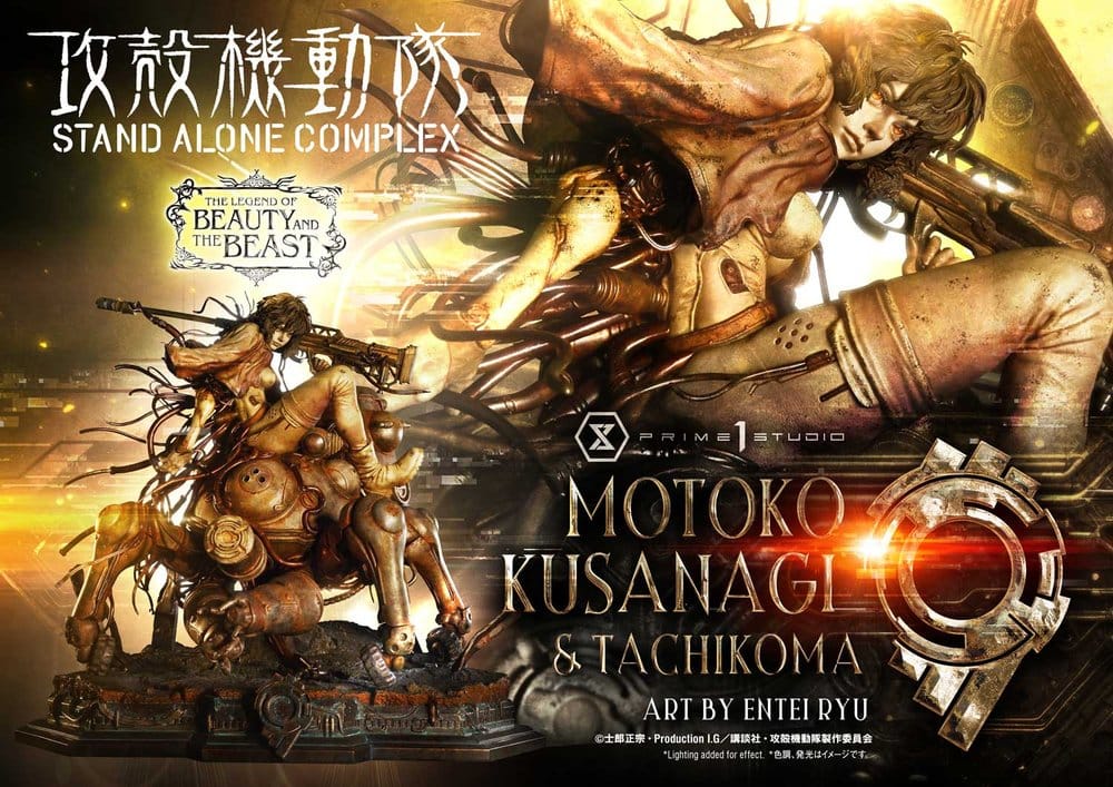 Ghost in the Shell Stand Alone Complex The Legend of Beauty and the Beast Statue 1/4 Motoko Kusanagi & Tachikoma Art by Entei Ryu Bonus Version 53 cm