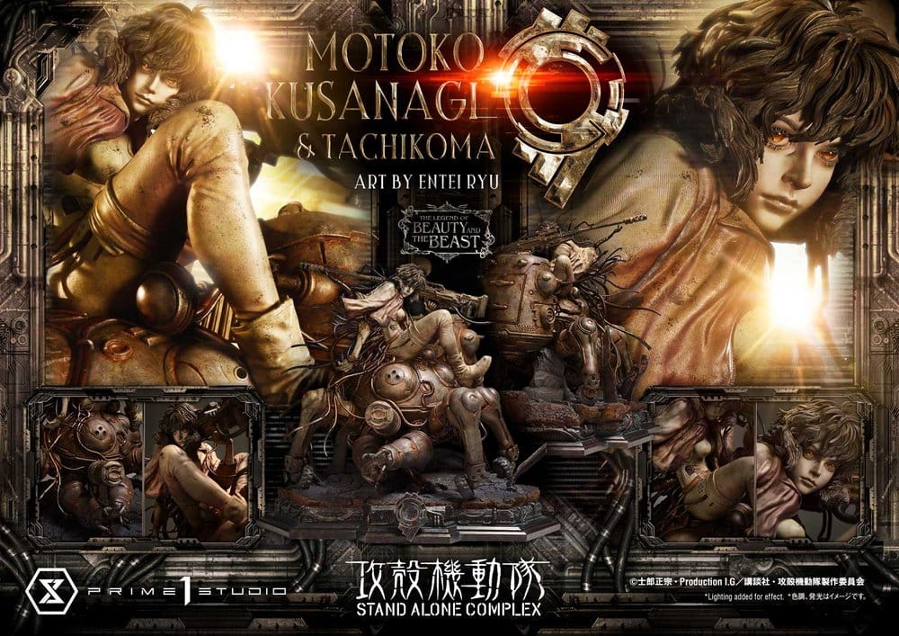 Ghost in the Shell Stand Alone Complex The Legend of Beauty and the Beast Statue 1/4 Motoko Kusanagi & Tachikoma Art by Entei Ryu Bonus Version 53 cm