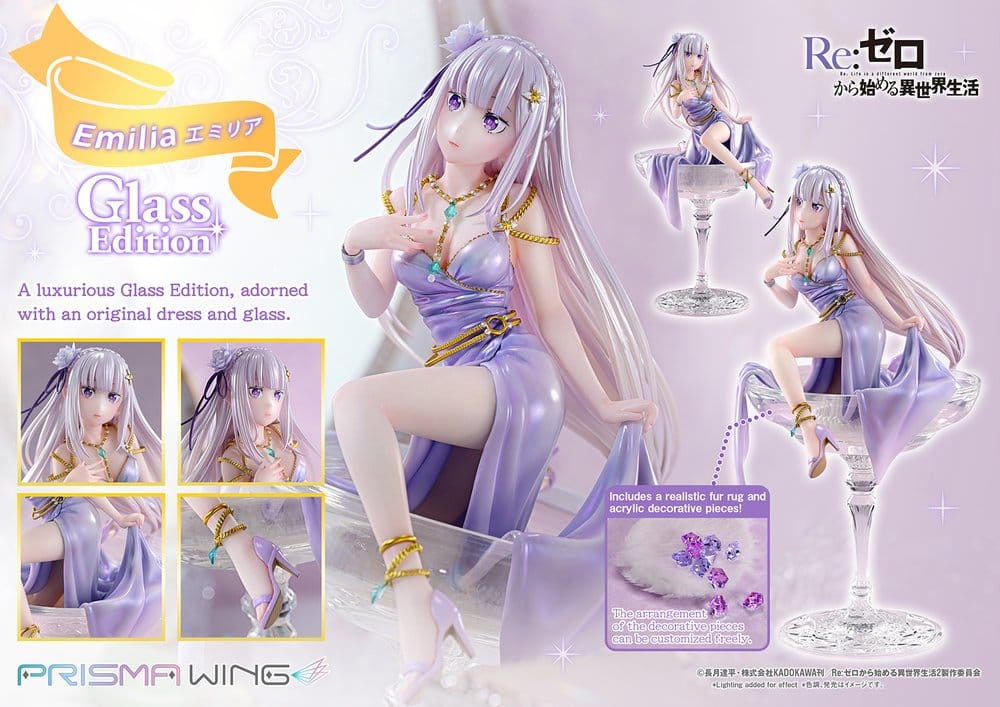 Re:Zero Prisma Wing Statue 1/7 Emilia Glass Edition 29 cm, view 5