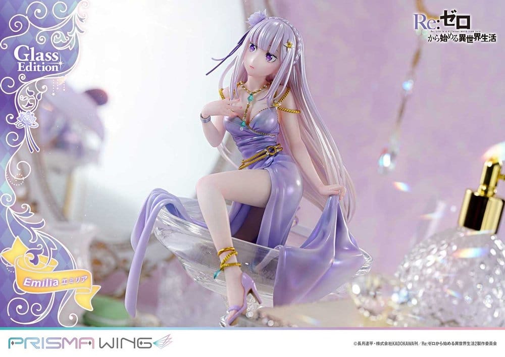 Re:Zero Prisma Wing Statue 1/7 Emilia Glass Edition 29 cm, view 12
