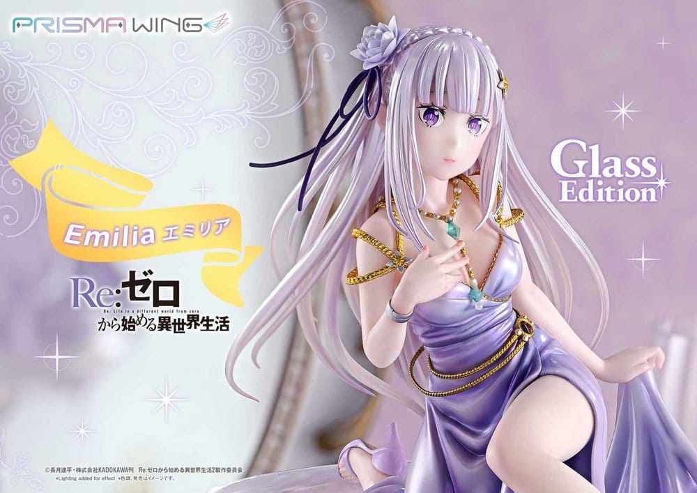Re:Zero Prisma Wing Statue 1/7 Emilia Glass Edition Bonus Version 29 cm, view 2