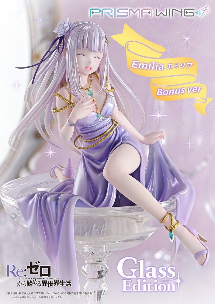Re:Zero Prisma Wing Statue 1/7 Emilia Glass Edition Bonus Version 29 cm, view 5