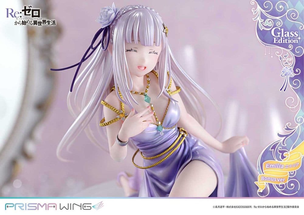 Re:Zero Prisma Wing Statue 1/7 Emilia Glass Edition Bonus Version 29 cm, view 8