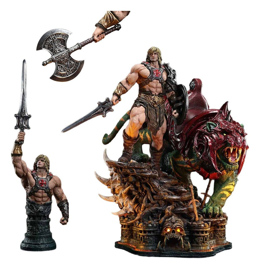 Masters of the Universe Real Elite Masterline Series Statue 1/4 He-Man & Battle Cat Ultimate Bonus Version 86 cm