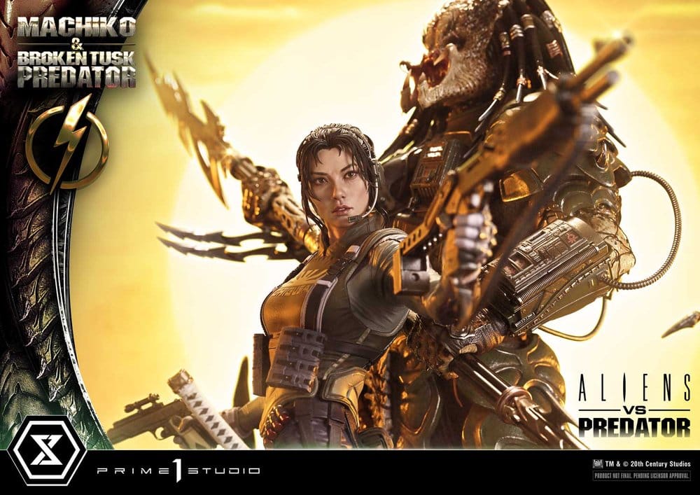 Aliens vs. Predator (Comic) Ultimate Premium Masterline Statue 1/4 Machiko & Broken Tusk Predator 79 cm