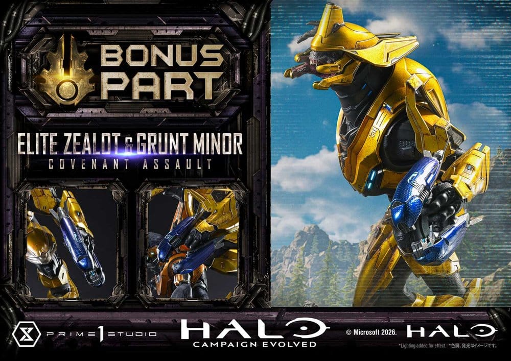 Halo: Campaign Evolved Ultimate Premium Masterline Series Statue 1/4 Elite Zealot & Grunt Minor: Covenant Assault Bonus Version 81 cm, view 3