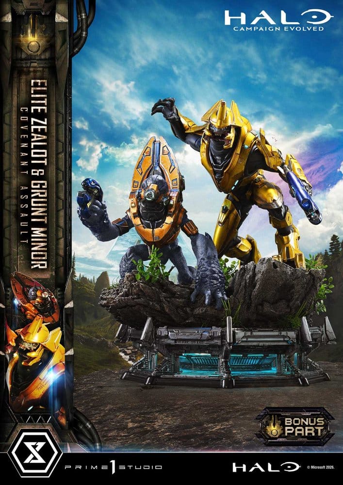Halo: Campaign Evolved Ultimate Premium Masterline Series Statue 1/4 Elite Zealot & Grunt Minor: Covenant Assault Bonus Version 81 cm, view 4
