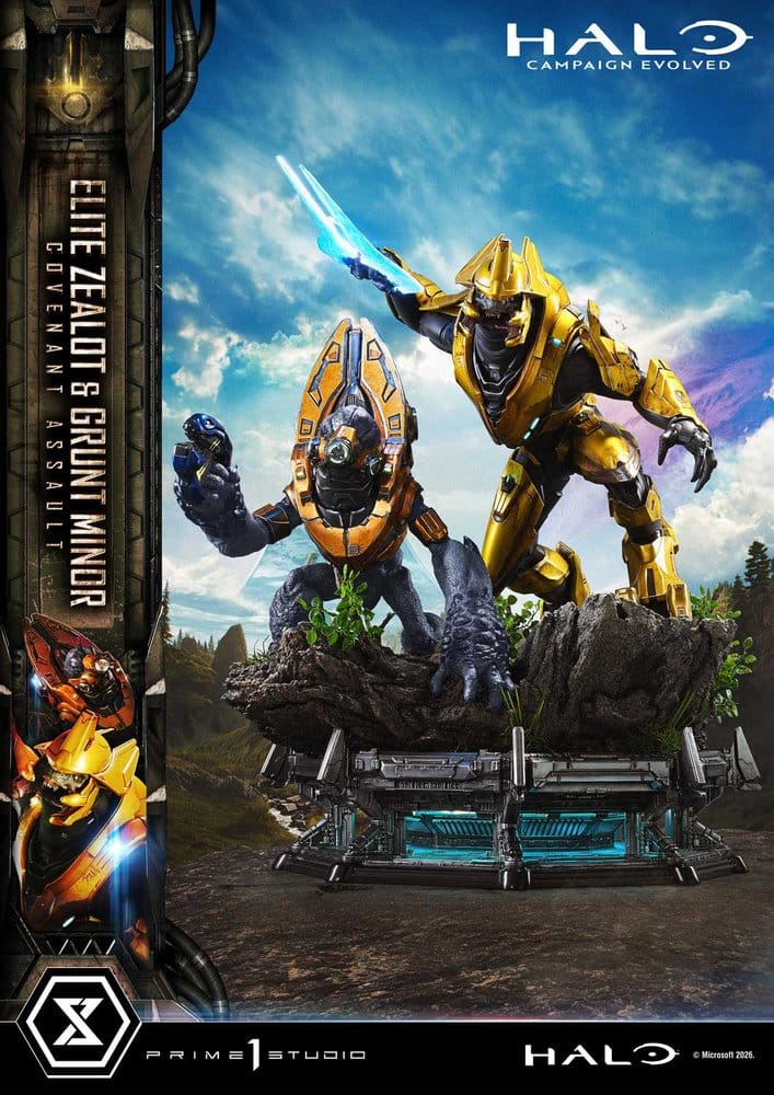 Halo: Campaign Evolved Ultimate Premium Masterline Series Statue 1/4 Elite Zealot & Grunt Minor: Covenant Assault Bonus Version 81 cm, view 6