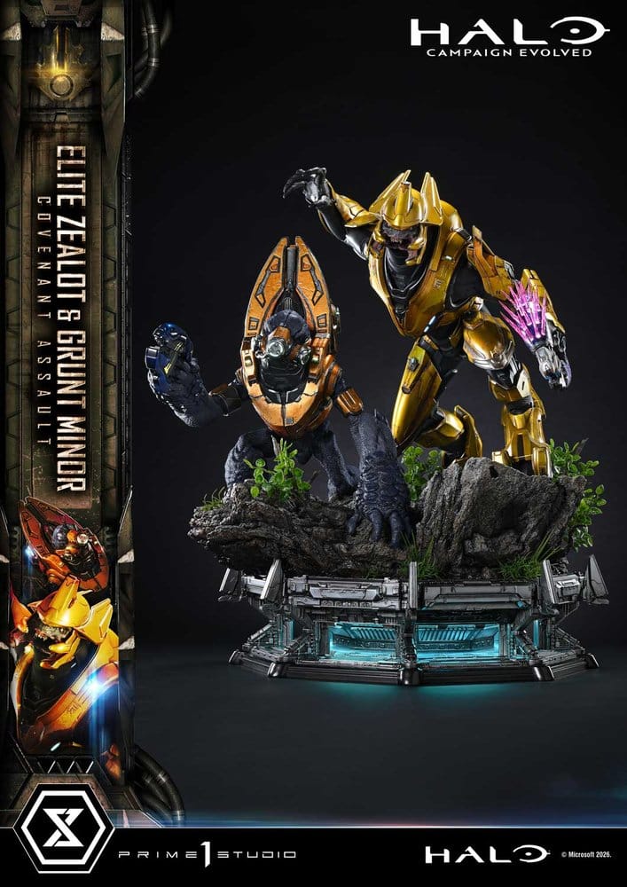 Halo: Campaign Evolved Ultimate Premium Masterline Series Statue 1/4 Elite Zealot & Grunt Minor: Covenant Assault Bonus Version 81 cm, view 11