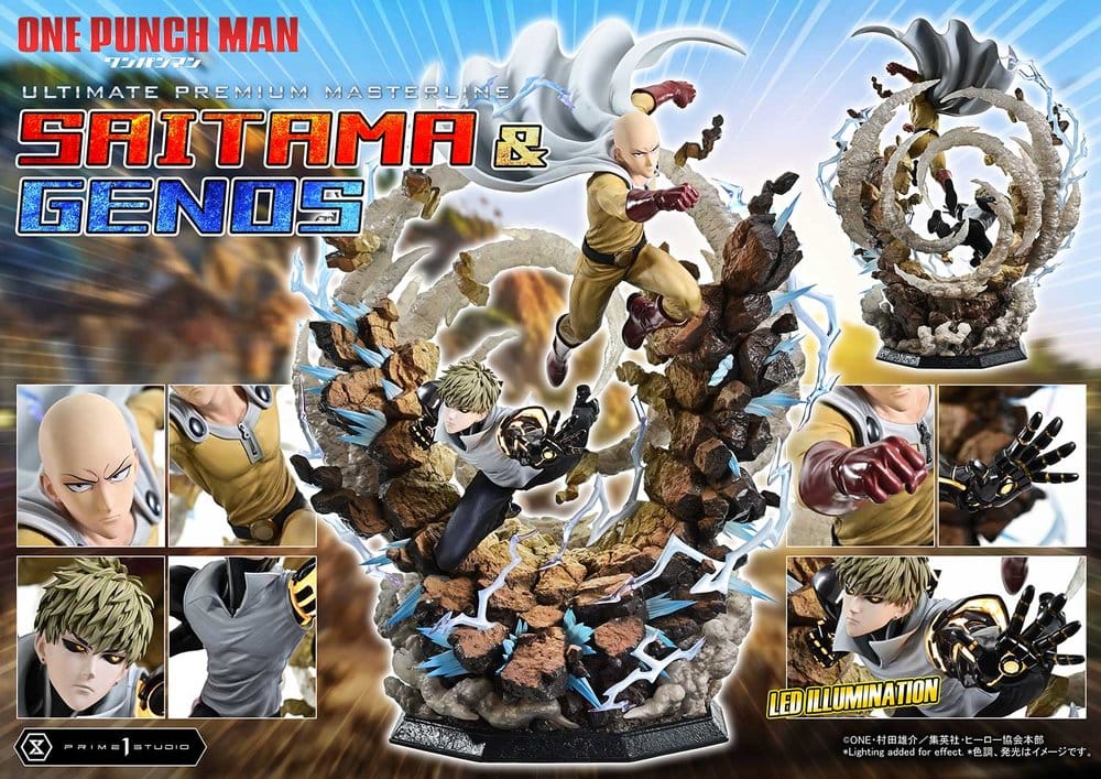 One-Punch Man Ultimate Premium Masterline Series Statue 1/4 Saitama & Genos 73 cm