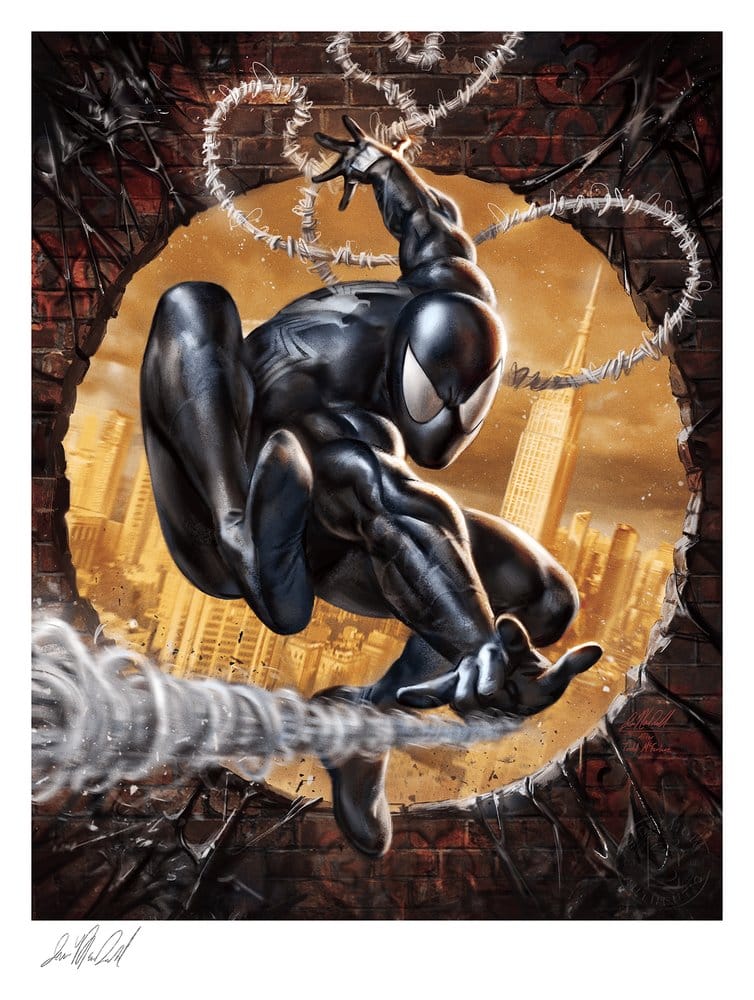 Marvel Fine Art Print The Amazing Spider-Man #300 Tribute (Black High-Gloss Variant) 41 x 61 cm - unframed, statue