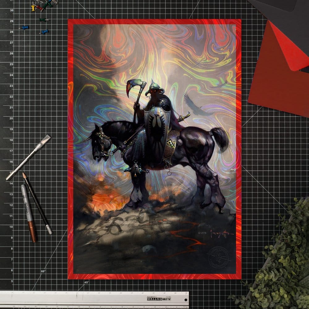 Frank Frazetta Fine Art Print Death Dealer I Rainbow Lava Holofoil 61 x 41 cm - unframed, view 6