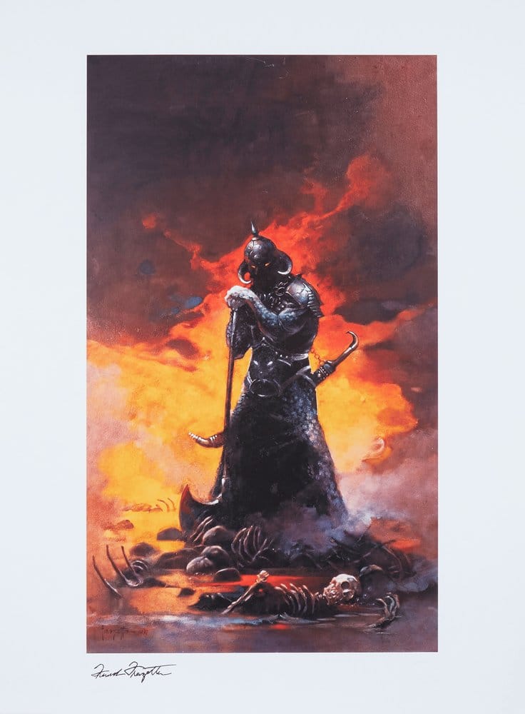 Frank Frazetta Fine Art Print Death Dealer III (Revised) Rainbow Lava Holofoil 41 x 61 cm - unframed, statue