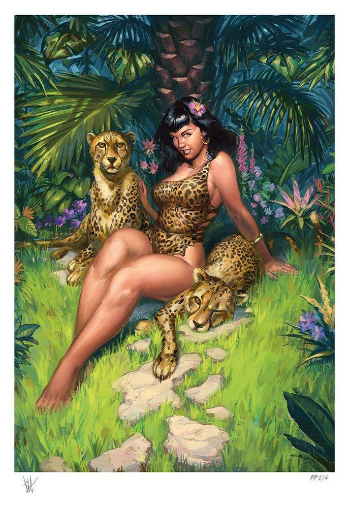 Bettie Page Fine Art Print Jungle Bettie 46 x 61 cm - unframed, statue