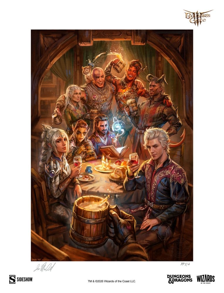 Baldur's Gate III Fine Art Print The Elfsong Tavern 61 x 46 cm - unframed, statue